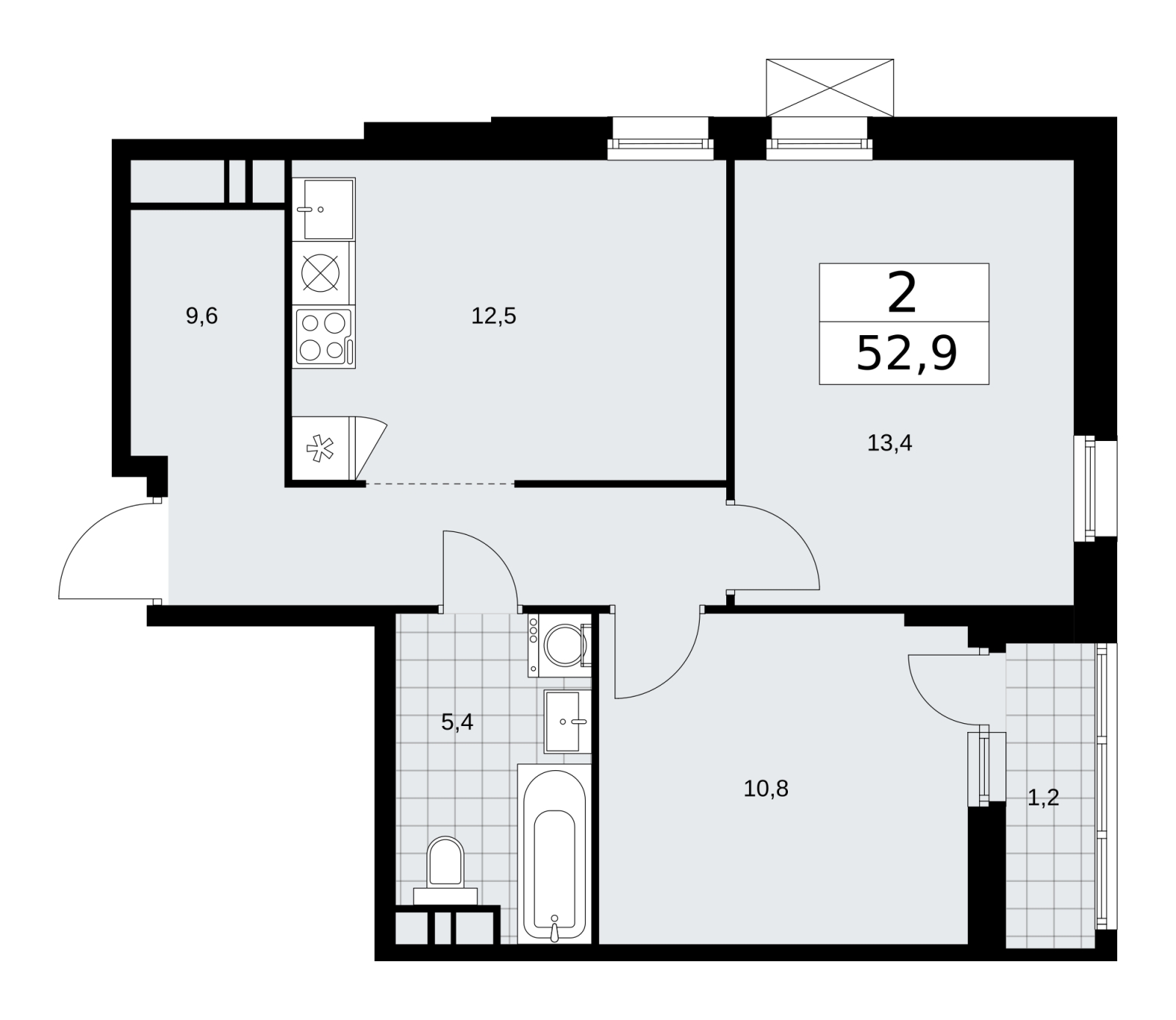 2-комнатная квартира с отделкой в ЖК Скандинавия на 8 этаже в 1 секции. Сдача в 1 кв. 2026 г.