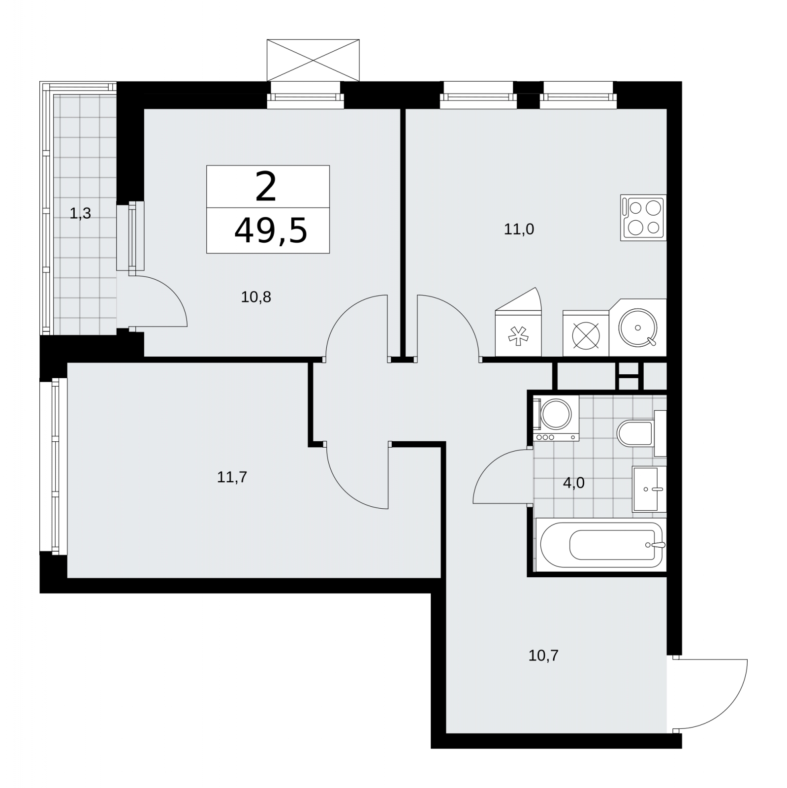 3-комнатная квартира с отделкой в ЖК Скандинавия на 2 этаже в 3 секции. Сдача в 4 кв. 2025 г.