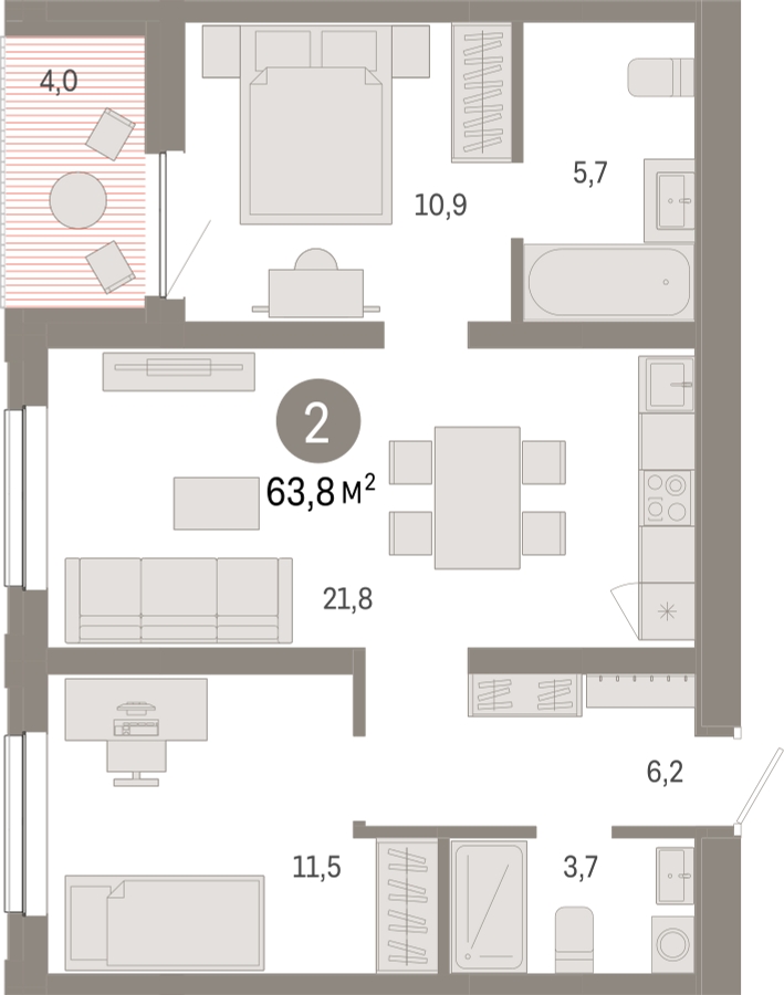 1-комнатная квартира с отделкой в ЖК Митинский лес на 26 этаже в 1 секции. Сдача в 2 кв. 2024 г.