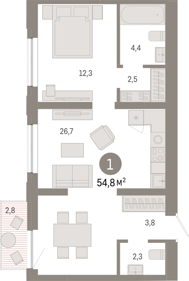 1-комнатная квартира с отделкой в ЖК Митинский лес на 32 этаже в 1 секции. Сдача в 2 кв. 2024 г.