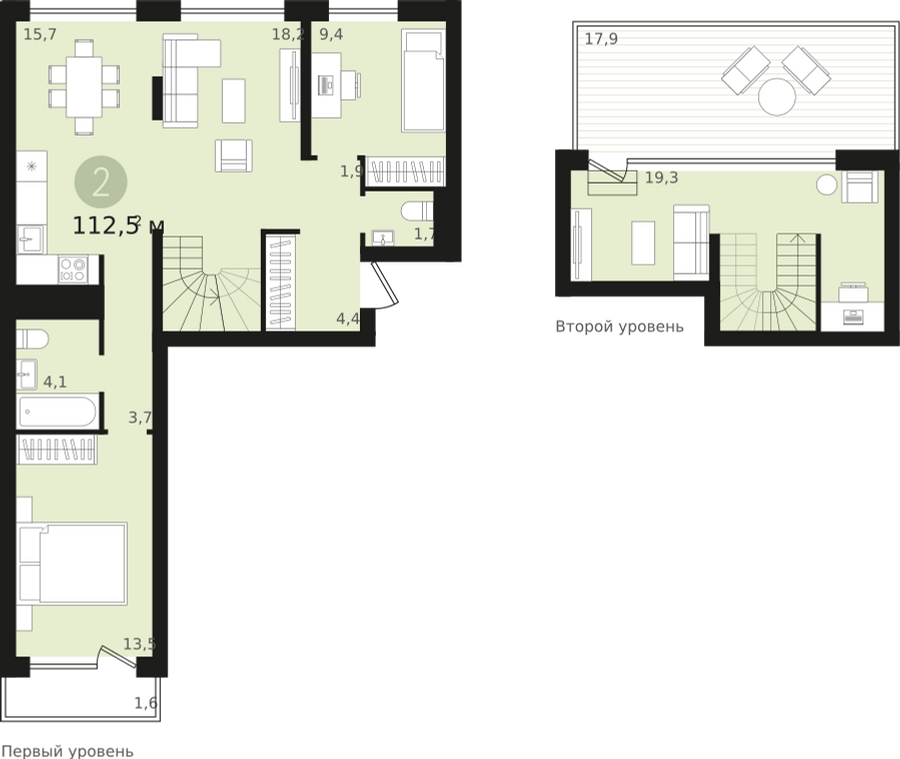 2-комнатная квартира с отделкой в Квартал Авиатор на 7 этаже в 1 секции. Сдача в 3 кв. 2024 г.