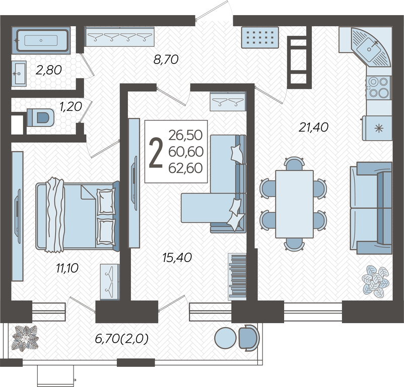 1-комнатная квартира (Студия) в ЖК Профит на 4 этаже в 8 секции. Сдача в 2 кв. 2023 г.