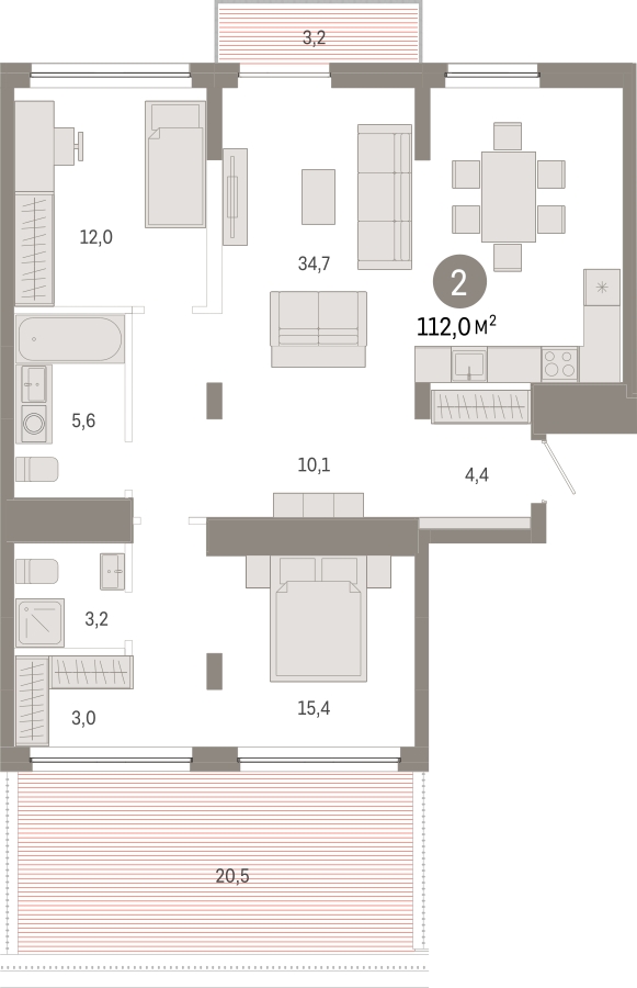 1-комнатная квартира с отделкой в Микрорайон Университет на 8 этаже в 3 секции. Сдача в 3 кв. 2020 г.