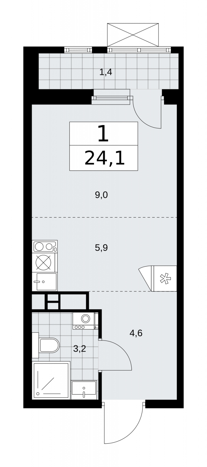 3-комнатная квартира в ЖК Скандинавия на 3 этаже в 1 секции. Сдача в 1 кв. 2026 г.