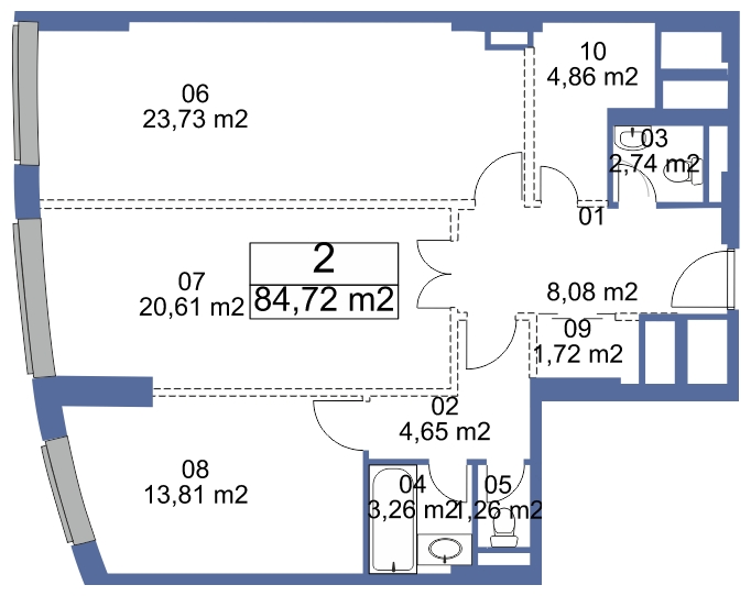 2-комнатная квартира с отделкой в ЖК Баркли Медовая Долина на 7 этаже в 3 секции. Сдача в 2 кв. 2021 г.