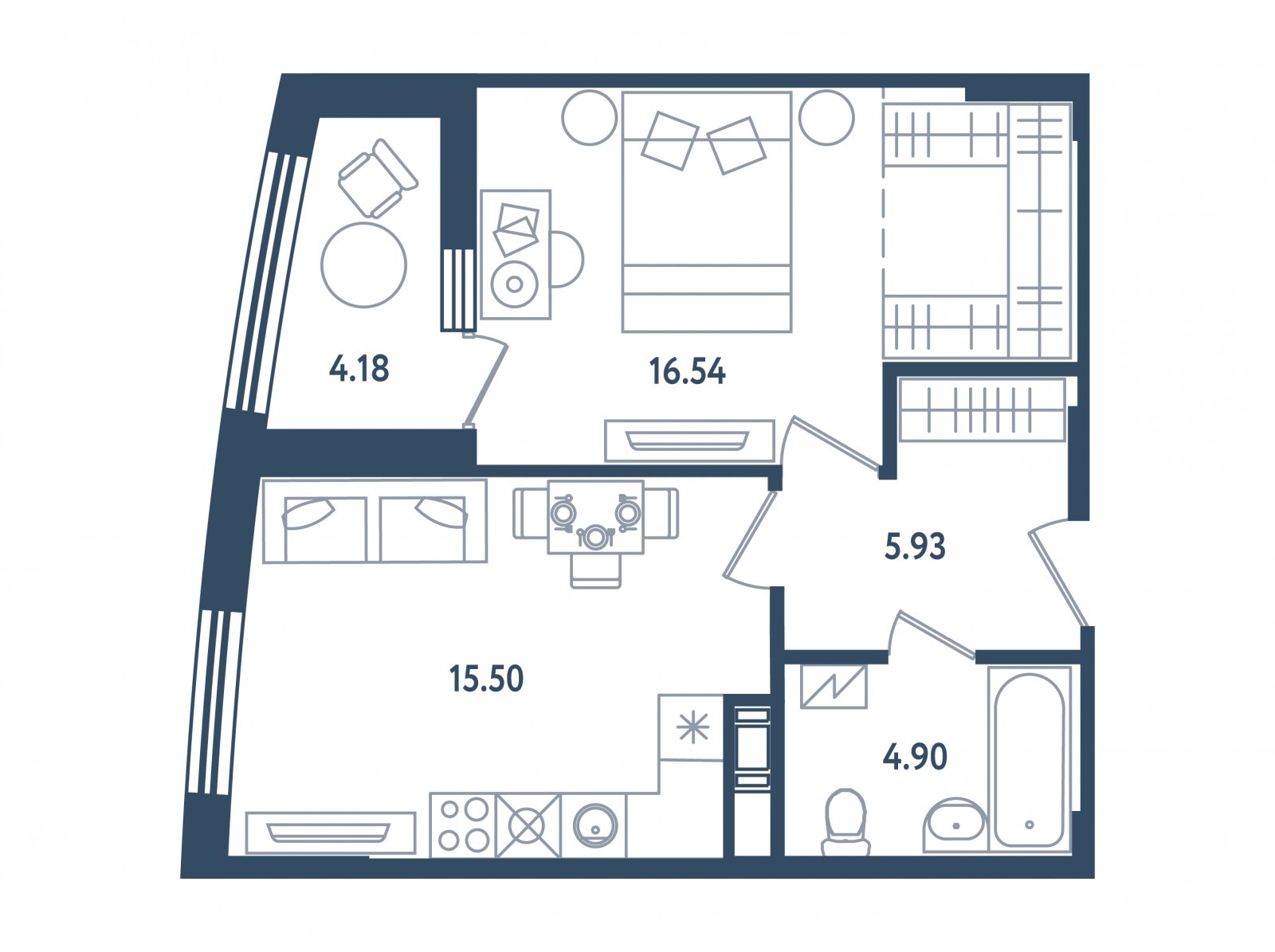 3-комнатная квартира с отделкой в Квартал Авиатор на 3 этаже в 4 секции. Сдача в 3 кв. 2025 г.
