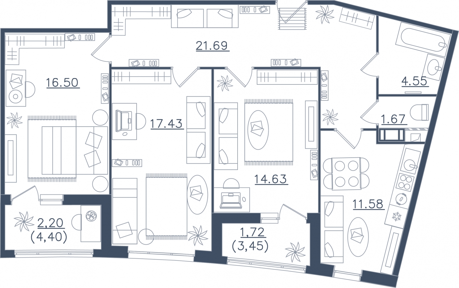 1-комнатная квартира (Студия) с отделкой в ЖК Пшеница на 6 этаже в 6 секции. Сдача в 1 кв. 2025 г.