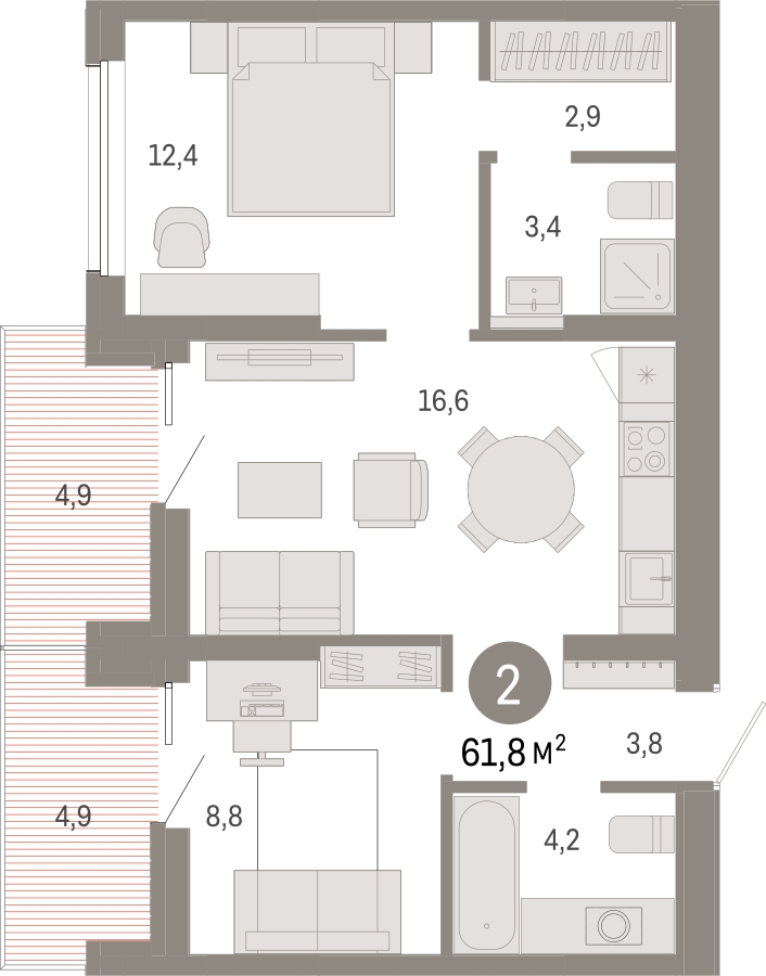 1-комнатная квартира с отделкой в ЖК Пшеница на 7 этаже в 7 секции. Сдача в 1 кв. 2025 г.