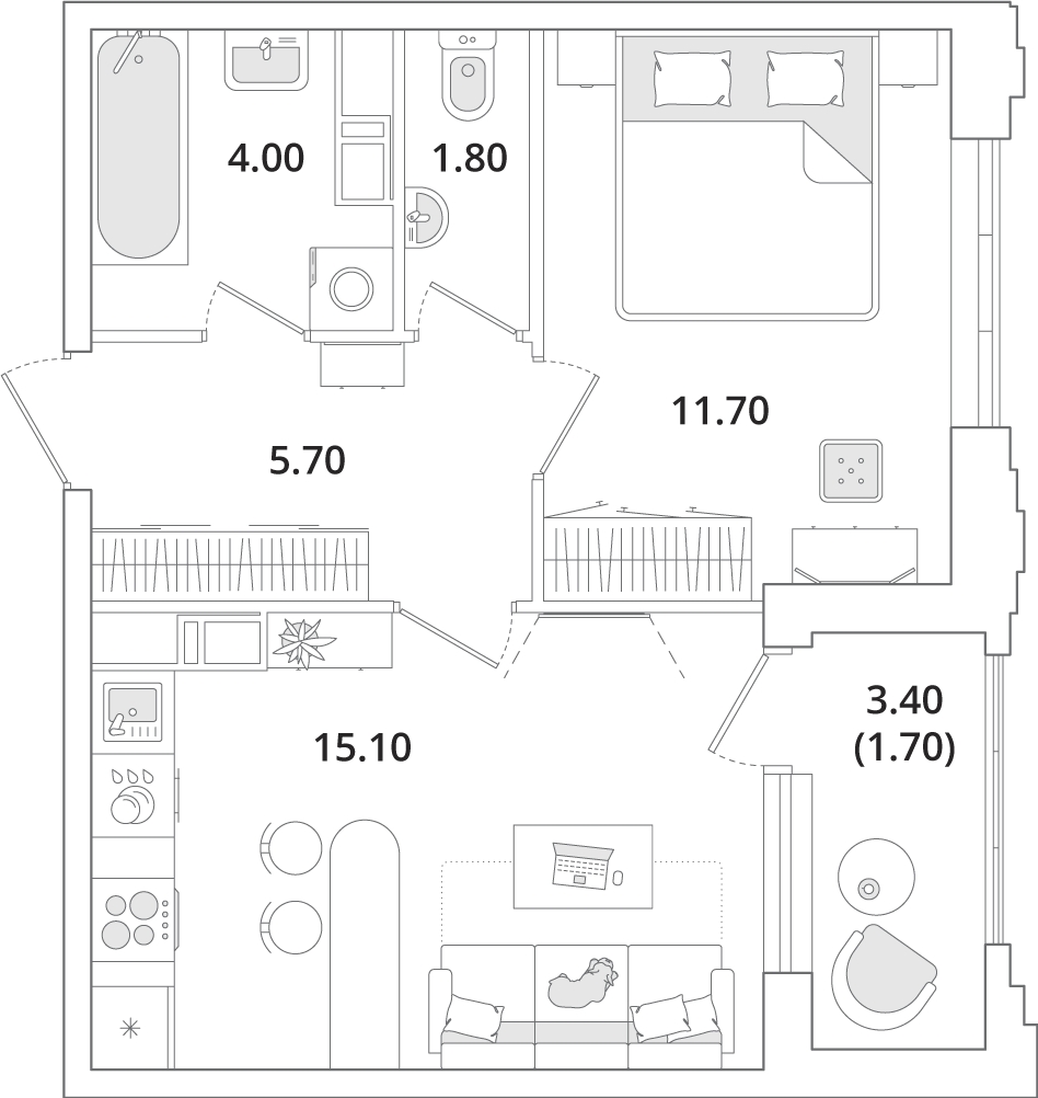 3-комнатная квартира с отделкой в ЖК Пшеница на 1 этаже в 7 секции. Сдача в 1 кв. 2025 г.