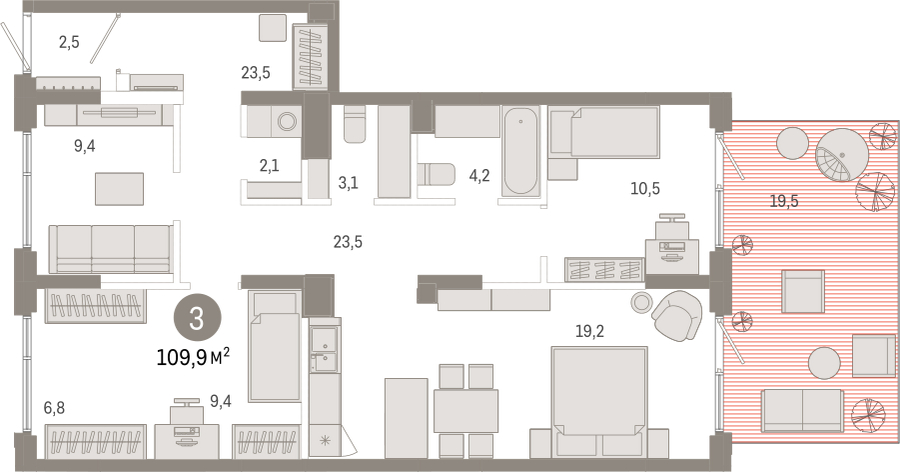 1-комнатная квартира (Студия) в ЖК Дом на Прилукской на 10 этаже в 1 секции. Сдача в 1 кв. 2024 г.