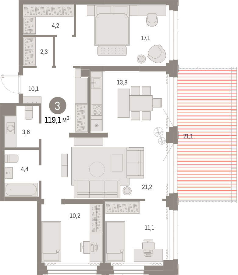 1-комнатная квартира в ЖК Небо на 6 этаже в 2 секции. Сдача в 1 кв. 2025 г.