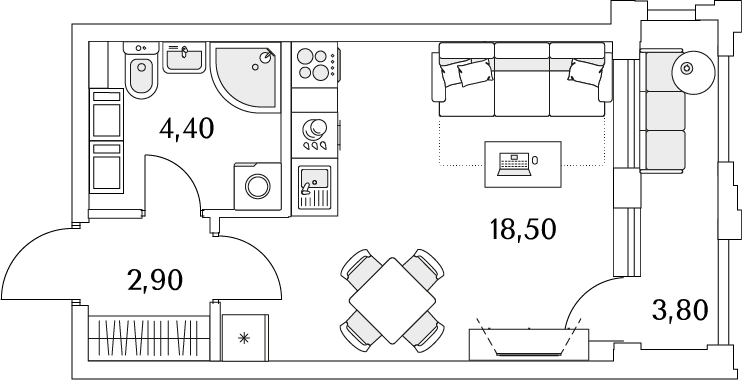 3-комнатная квартира с отделкой в ЖК Зеленодар на 16 этаже в 1 секции. Сдача в 2 кв. 2025 г.