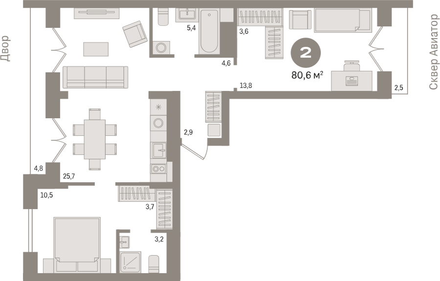 4-комнатная квартира с отделкой в ЖК Квартал на набережной NOW на 6 этаже в 1 секции. Сдача в 4 кв. 2022 г.
