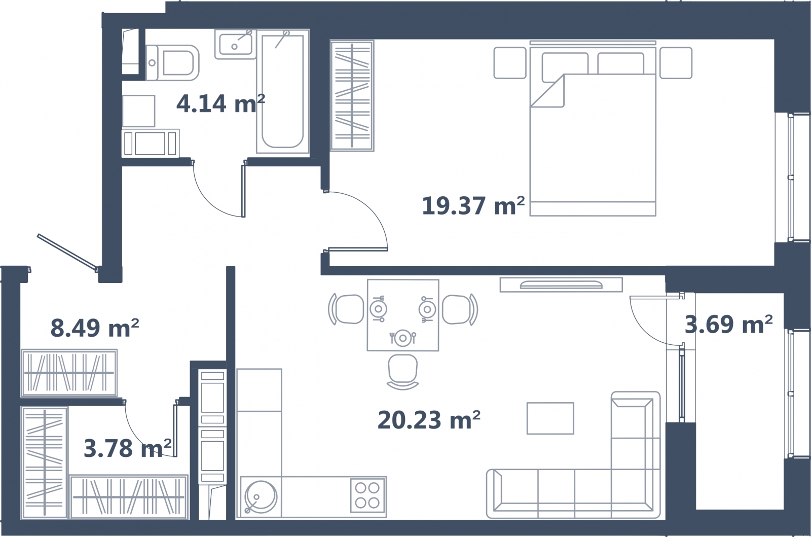 1-комнатная квартира с отделкой в ЖК Пшеница на 3 этаже в 7 секции. Сдача в 1 кв. 2026 г.