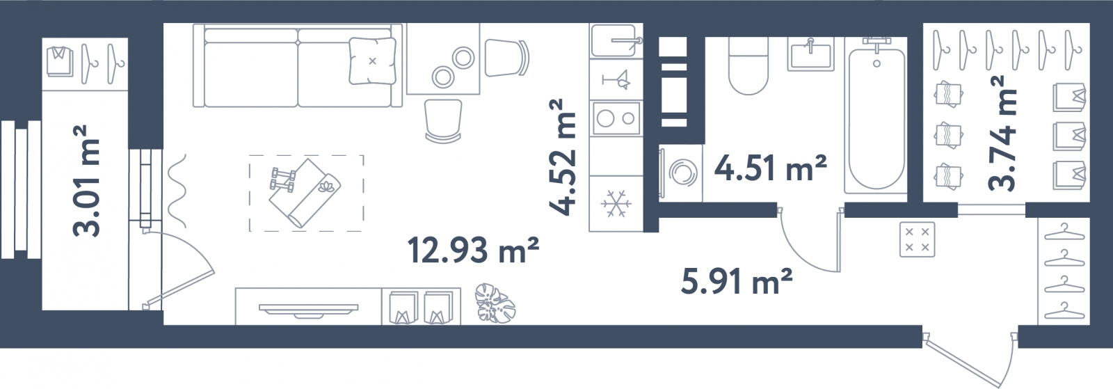 3-комнатная квартира с отделкой в е.квартал «Мир внутри» на 3 этаже в 1 секции. Сдача в 4 кв. 2024 г.