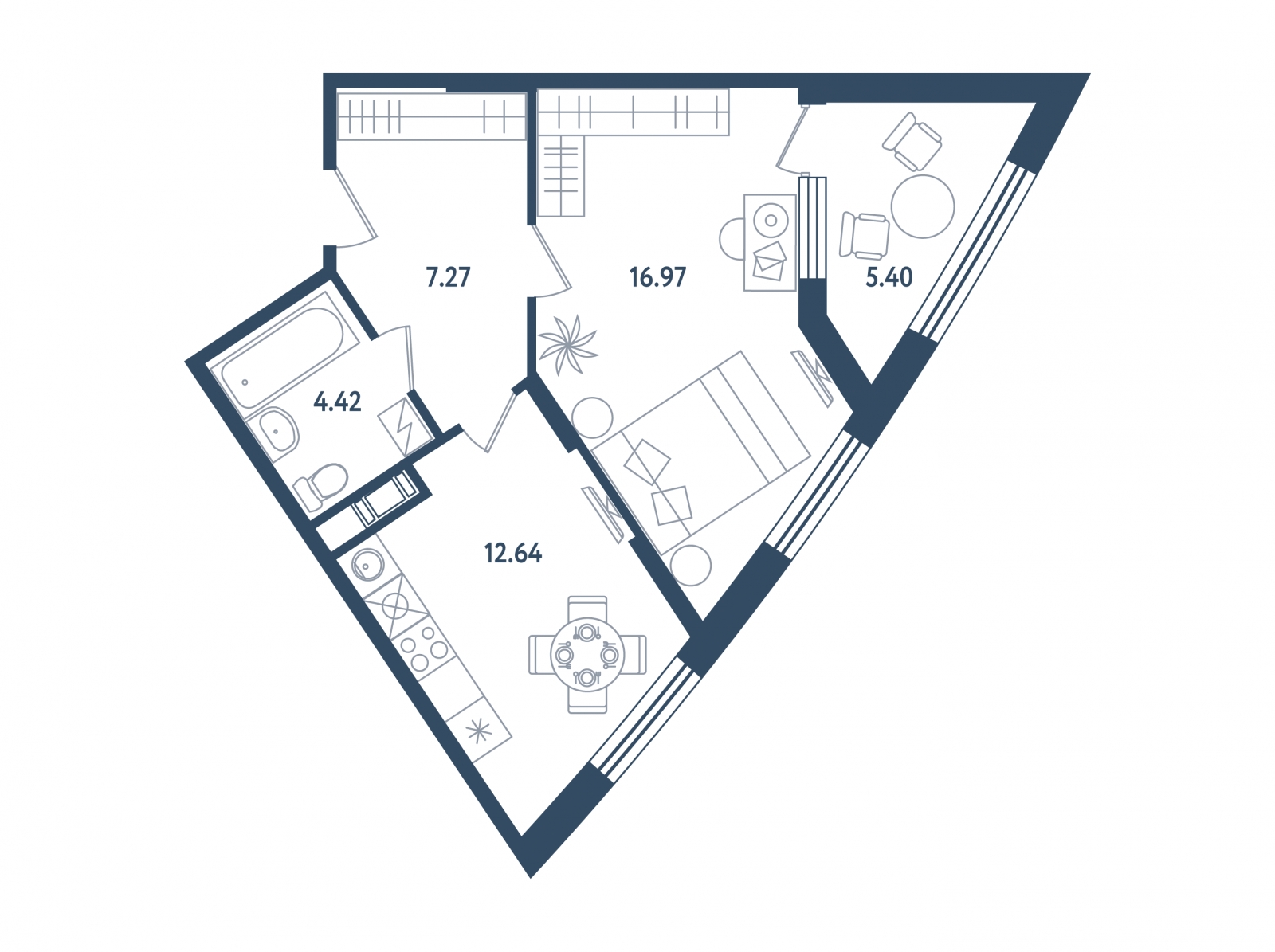 3-комнатная квартира с отделкой в ЖК Зеленодар на 15 этаже в 1 секции. Сдача в 2 кв. 2025 г.