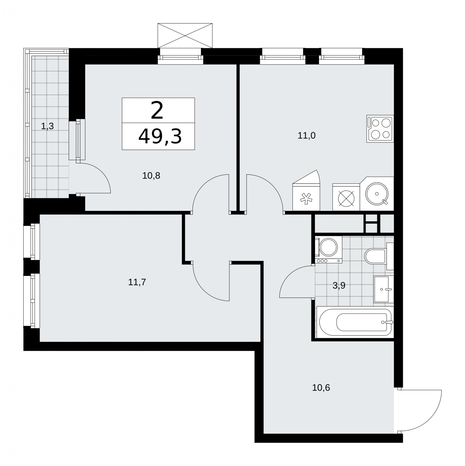 1-комнатная квартира в ЖК Скандинавия на 6 этаже в 1 секции. Сдача в 1 кв. 2026 г.