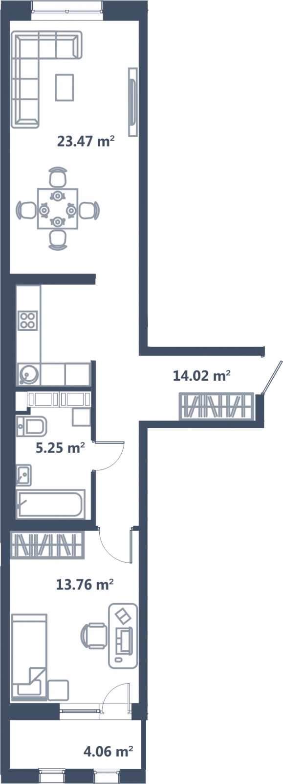 1-комнатная квартира с отделкой в ЖК Смородина на 11 этаже в 1 секции. Сдача в 1 кв. 2026 г.