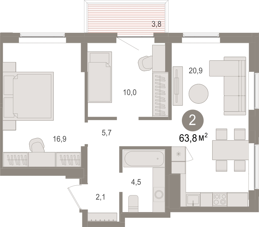 4-комнатная квартира в ЖК MYPRIORITY Dubrovka на 30 этаже в 5 секции. Сдача в 2 кв. 2025 г.