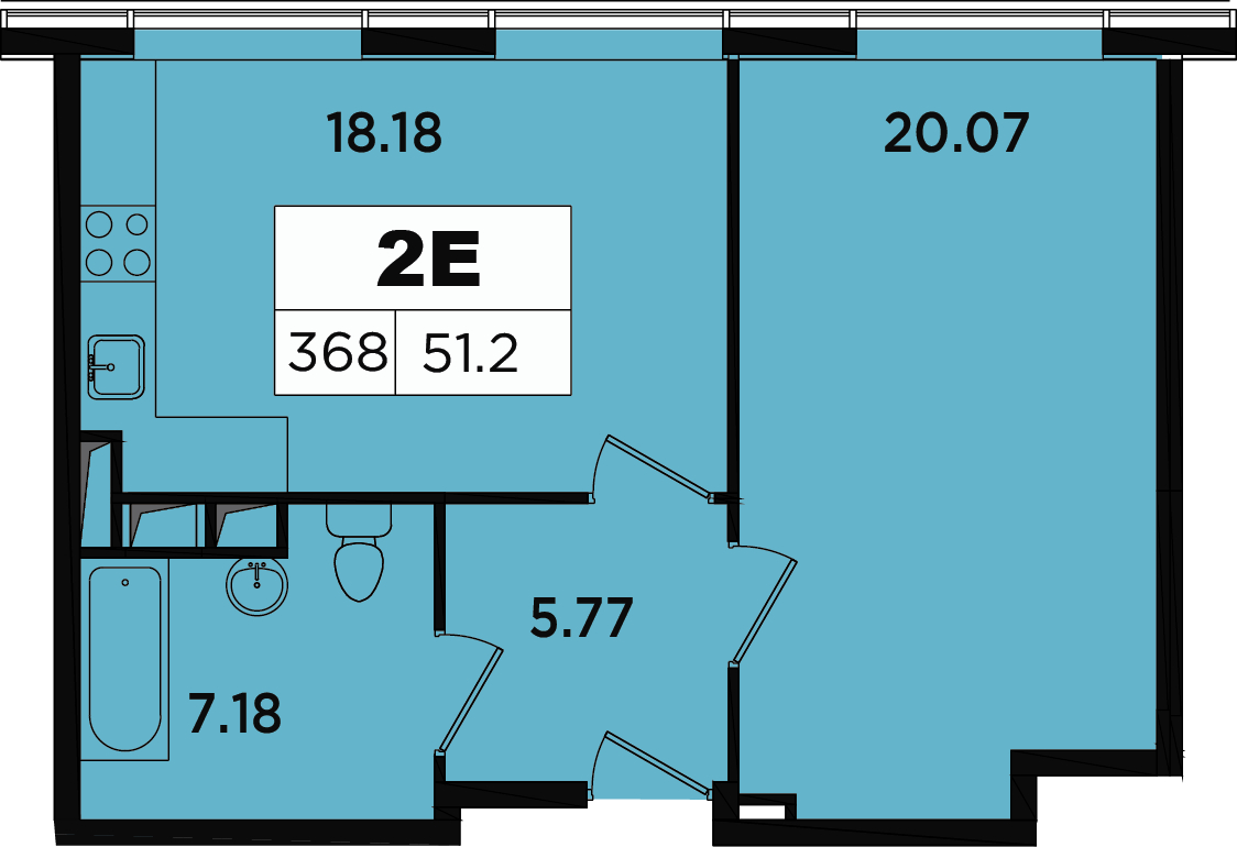 2-комнатная квартира в мкр. Новое Медведково на 9 этаже в 3 секции. Сдача в 4 кв. 2023 г.