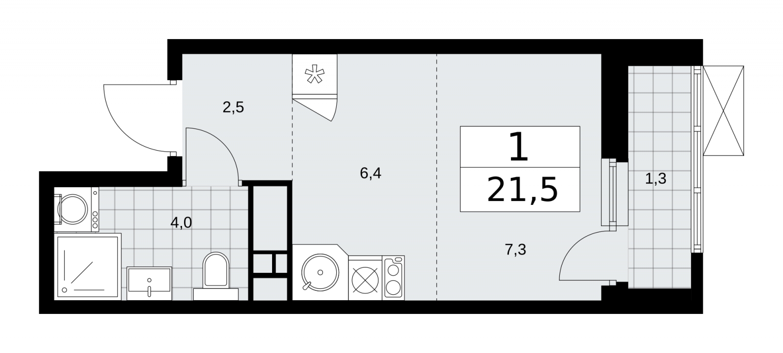 4-комнатная квартира в ЖК Скандинавия на 16 этаже в 1 секции. Сдача в 1 кв. 2026 г.