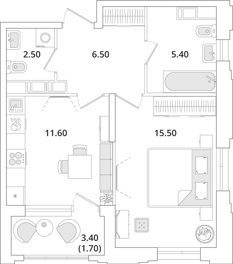 1-комнатная квартира с отделкой в ЖК Зеленодар на 16 этаже в 1 секции. Сдача в 3 кв. 2024 г.