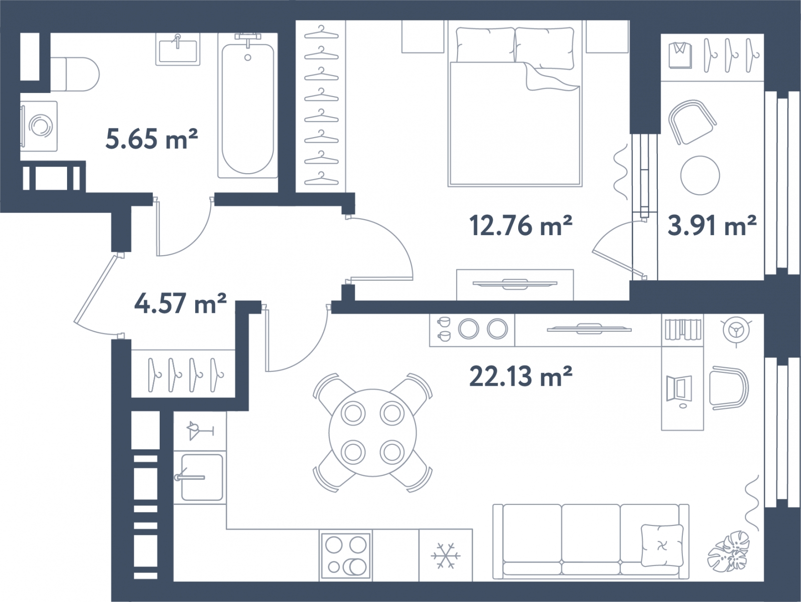 3-комнатная квартира с отделкой в ЖК Зеленодар на 11 этаже в 1 секции. Сдача в 1 кв. 2024 г.