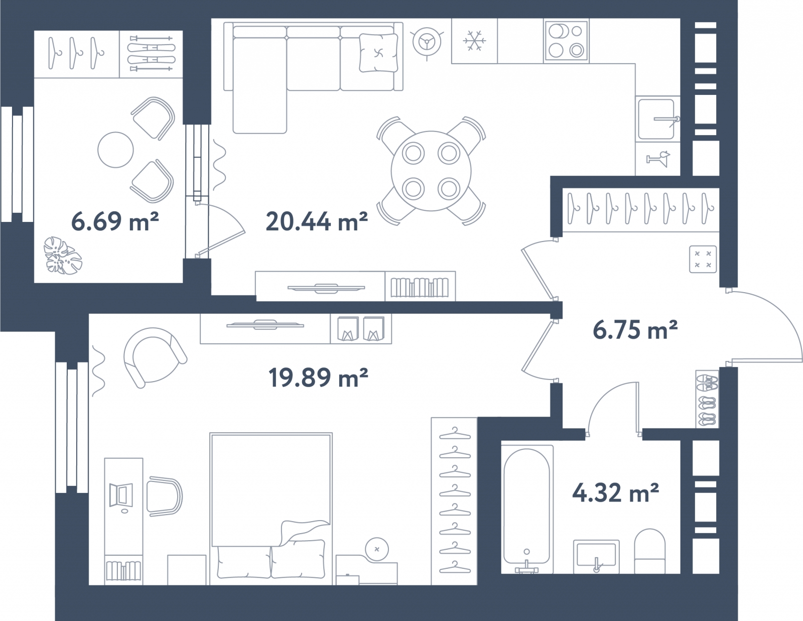 3-комнатная квартира с отделкой в ЖК Республики 205 на 9 этаже в 4 секции. Сдача в 4 кв. 2025 г.