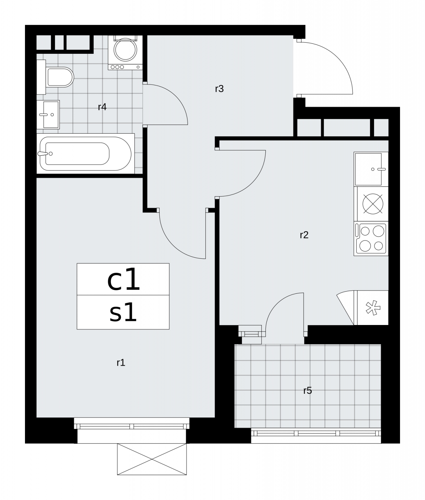 2-комнатная квартира в ЖК Скандинавия на 11 этаже в 1 секции. Сдача в 1 кв. 2026 г.