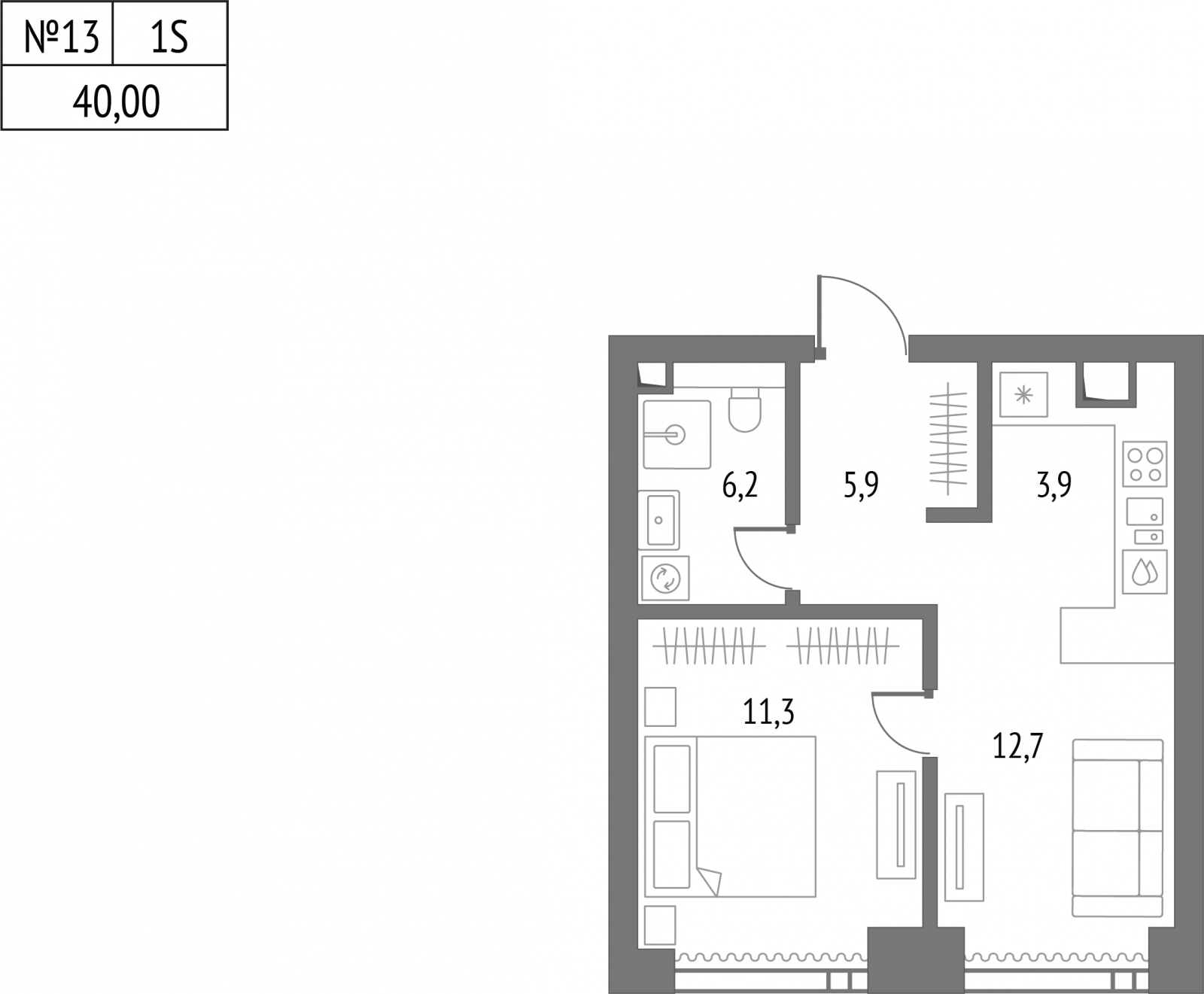 2-комнатная квартира с отделкой в ЖК Смородина на 15 этаже в 1 секции. Сдача в 1 кв. 2026 г.