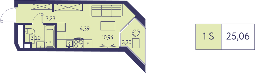 2-комнатная квартира с отделкой в ЖК Республики 205 на 1 этаже в 2 секции. Сдача в 1 кв. 2026 г.