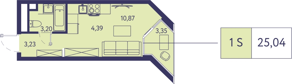 3-комнатная квартира в ЖК е.волюция на 7 этаже в 1 секции. Сдача в 3 кв. 2024 г.