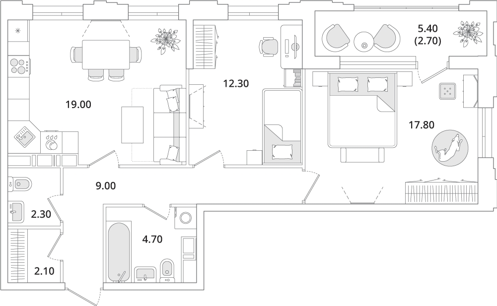 1-комнатная квартира (Студия) в ЖК Сити комплекс Амарант на 4 этаже в 1 секции. Сдача в 4 кв. 2023 г.
