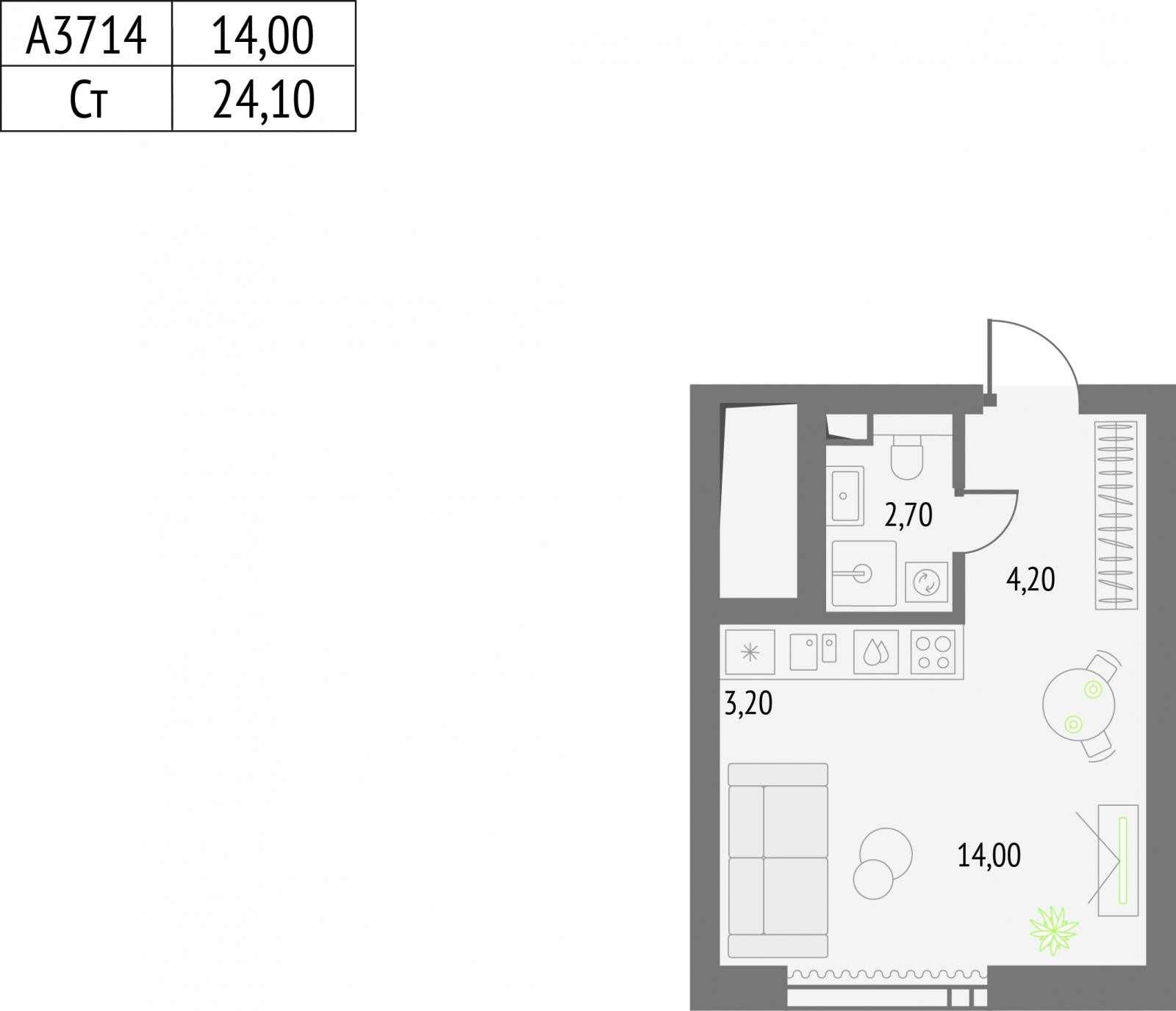 3-комнатная квартира в ЖК е.волюция на 9 этаже в 1 секции. Сдача в 3 кв. 2024 г.