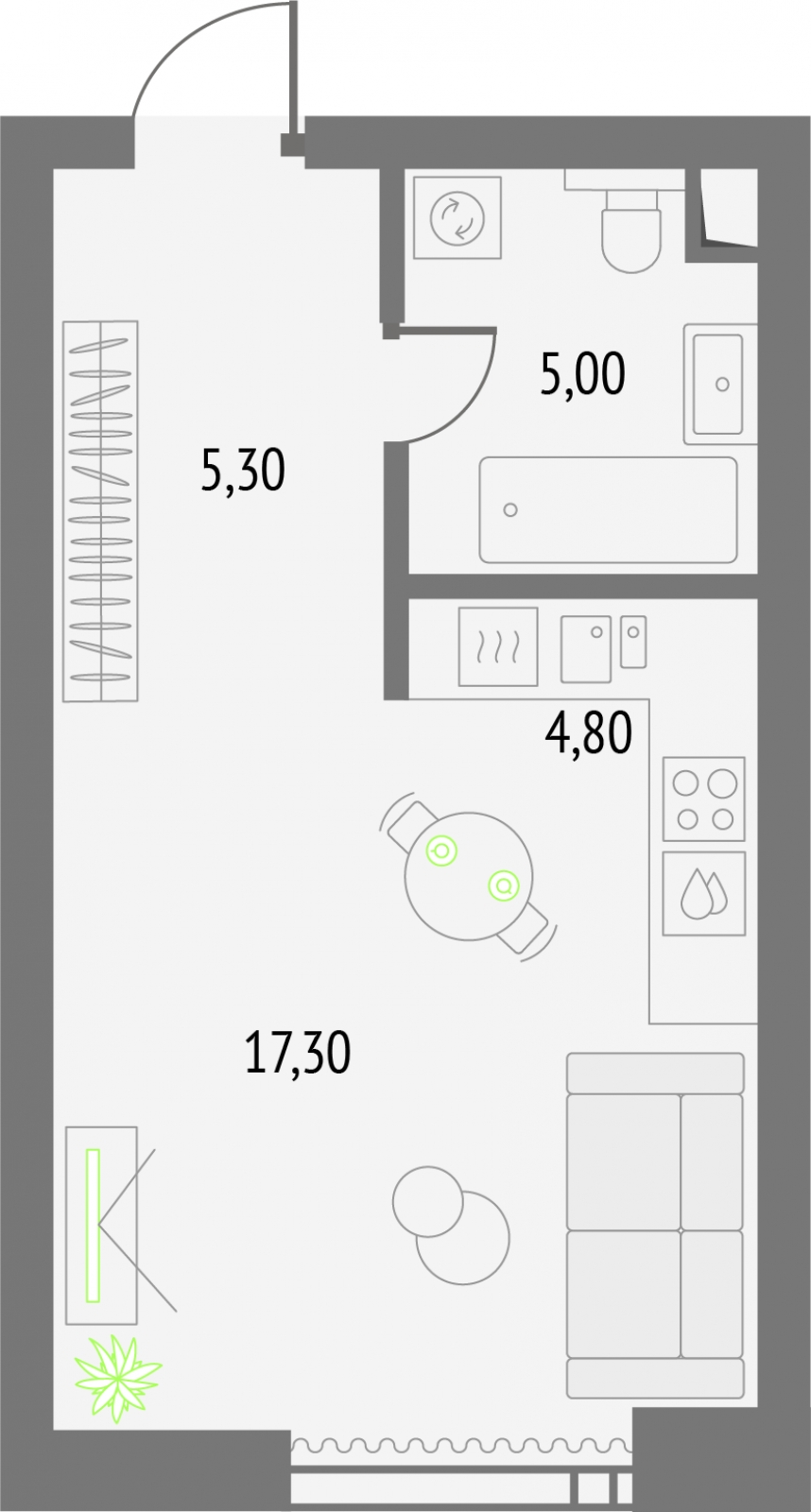 1-комнатная квартира в ЖК е.волюция на 8 этаже в 1 секции. Сдача в 3 кв. 2024 г.
