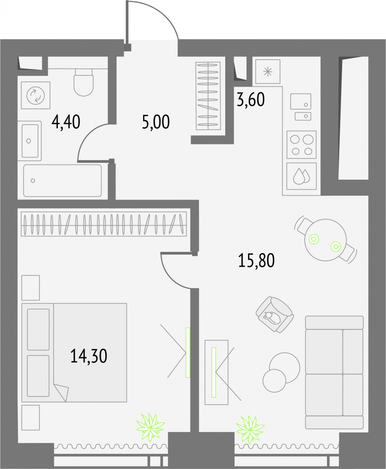 3-комнатная квартира в ЖК е.волюция на 11 этаже в 1 секции. Сдача в 3 кв. 2024 г.