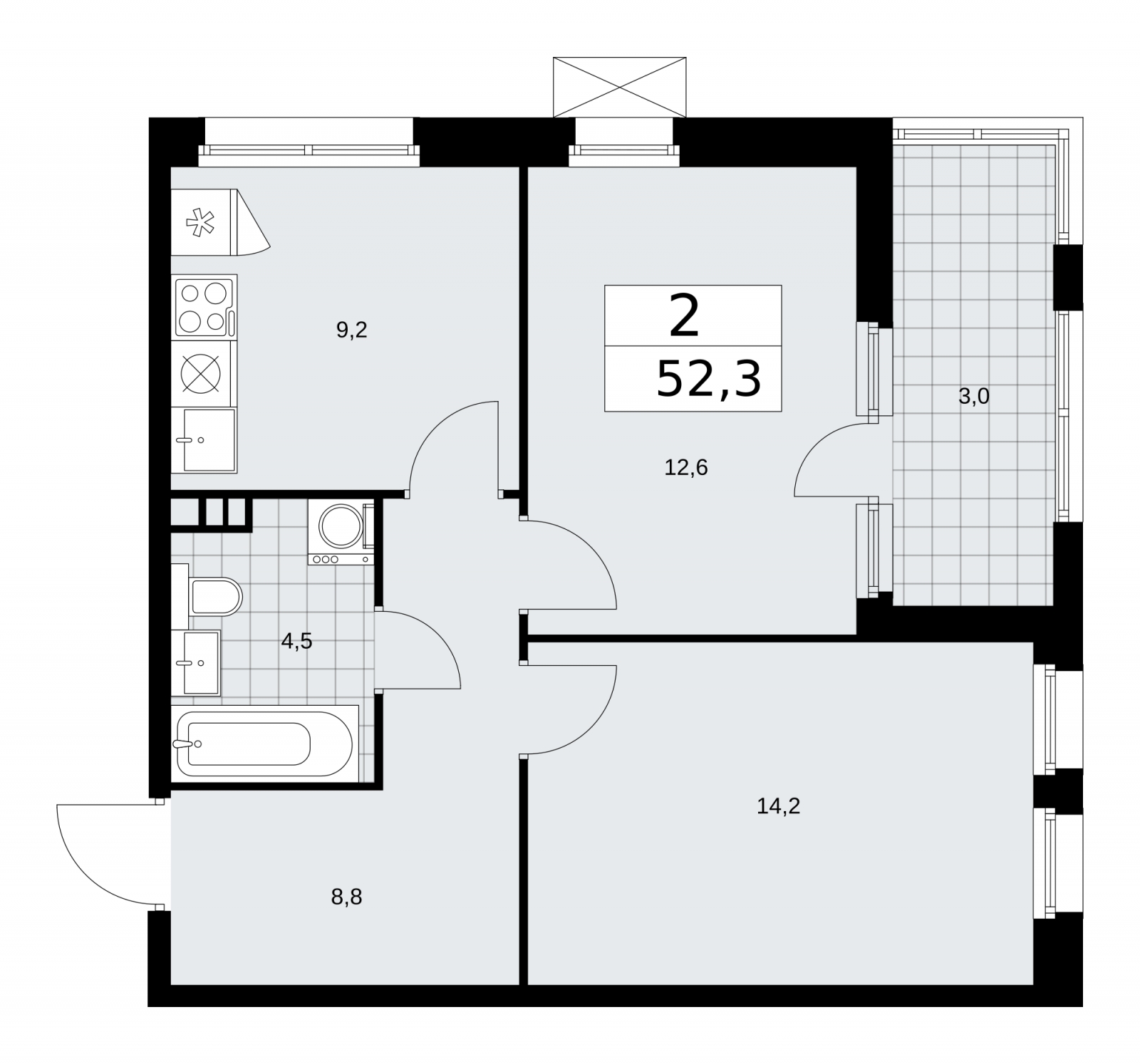 4-комнатная квартира с отделкой в ЖК Скандинавия на 4 этаже в 1 секции. Сдача в 2 кв. 2026 г.