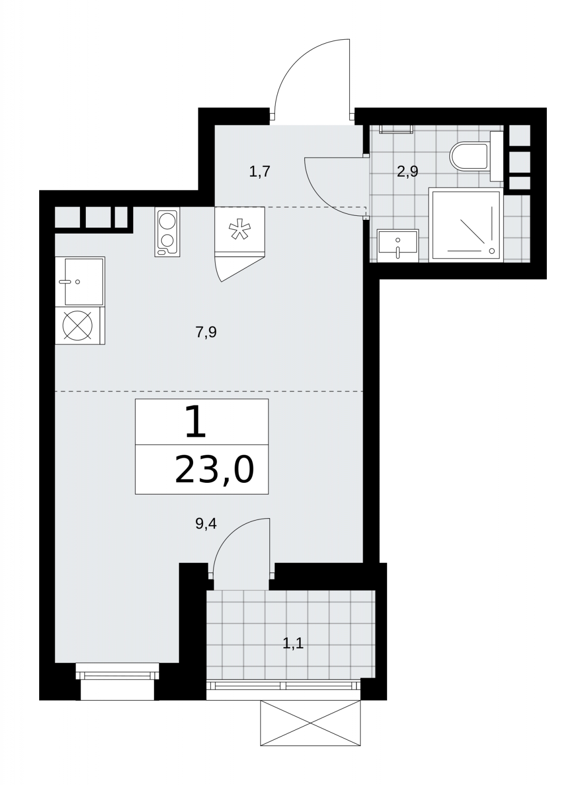 4-комнатная квартира в ЖК Скандинавия на 10 этаже в 1 секции. Сдача в 1 кв. 2026 г.