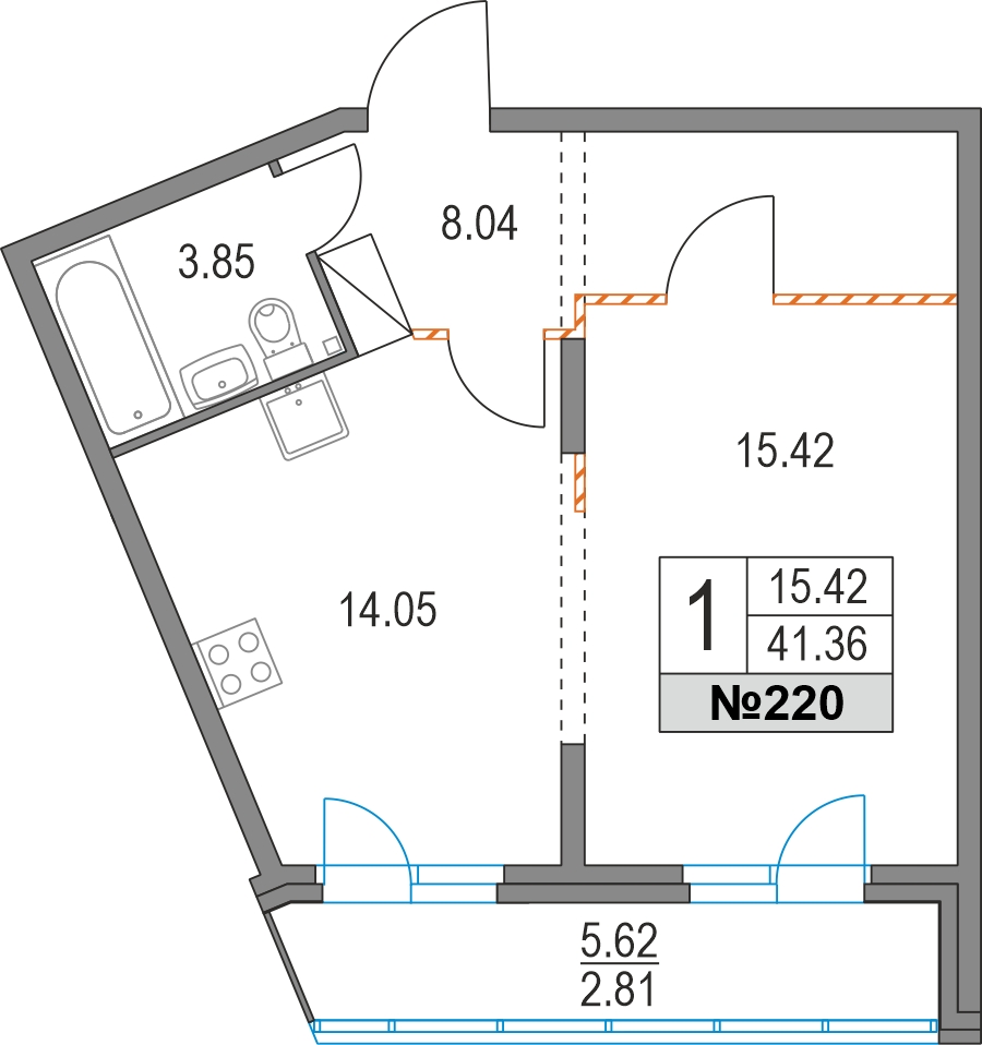 3-комнатная квартира в ЖК Приморский квартал на 3 этаже в 8 секции. Сдача в 2 кв. 2025 г.
