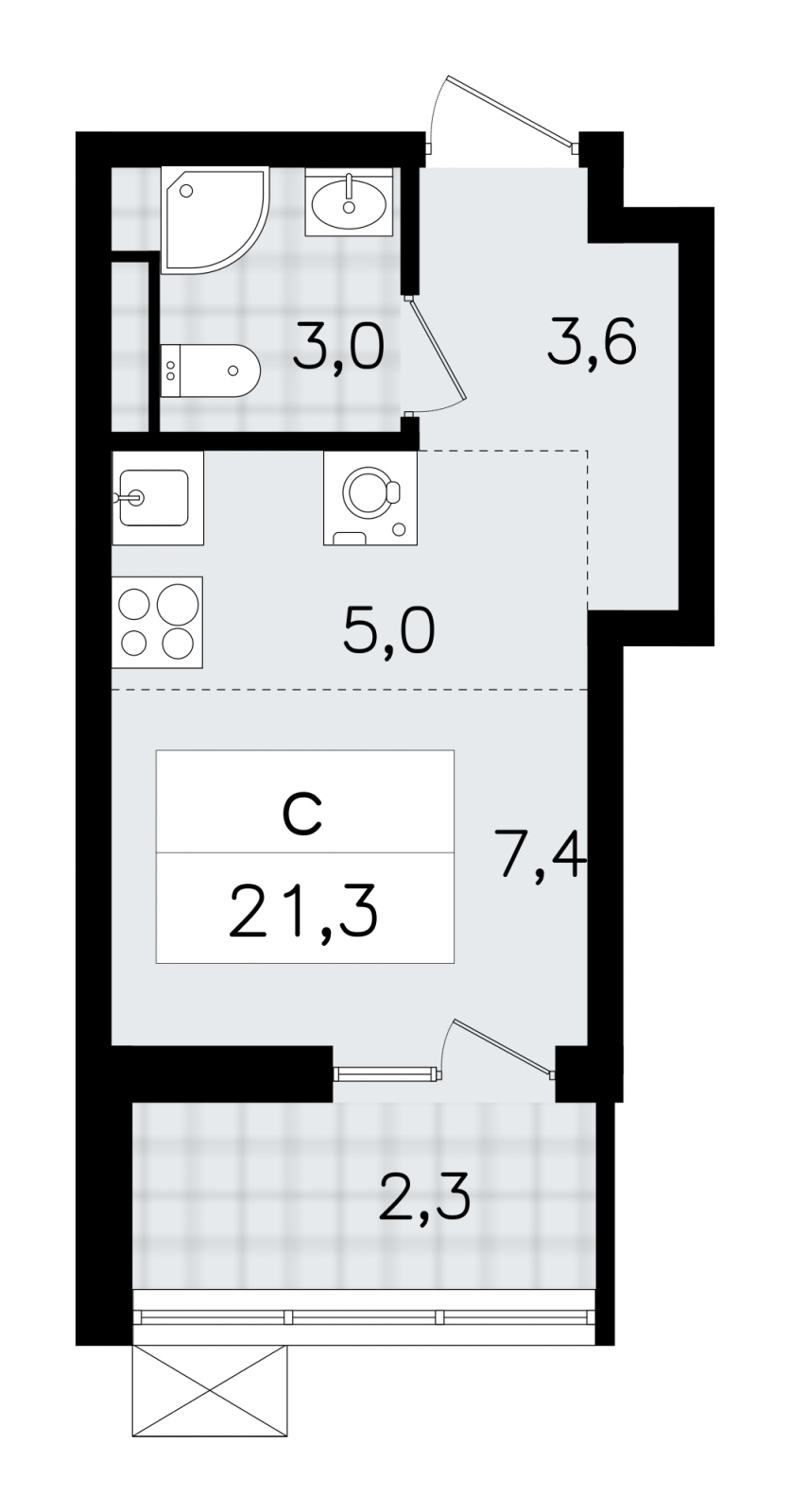 1-комнатная квартира с отделкой в ЖК ЛесART на 9 этаже в 1 секции. Сдача в 2 кв. 2024 г.
