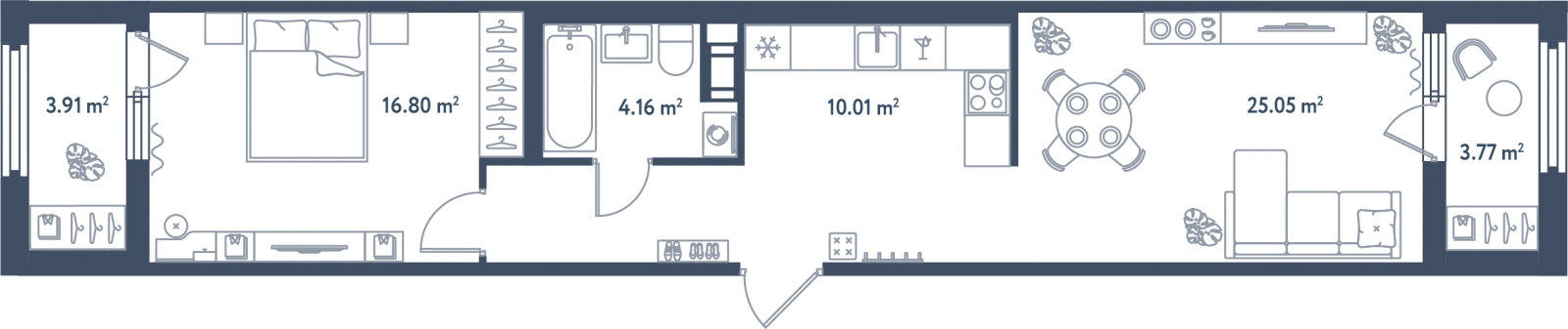 3-комнатная квартира с отделкой в ЖК ULTRA CITY на 0 этаже в 1 секции. Сдача в 2 кв. 2022 г.