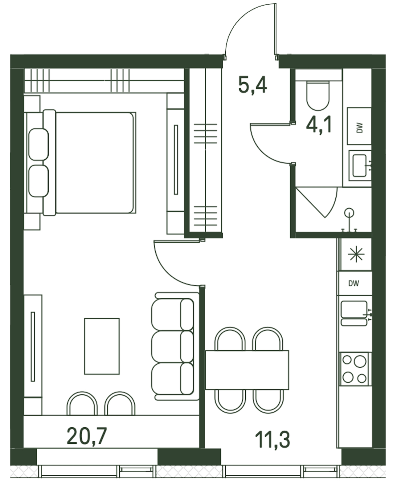1-комнатная квартира (Студия) в ЖК Приморский квартал на 20 этаже в 3 секции. Сдача в 2 кв. 2025 г.