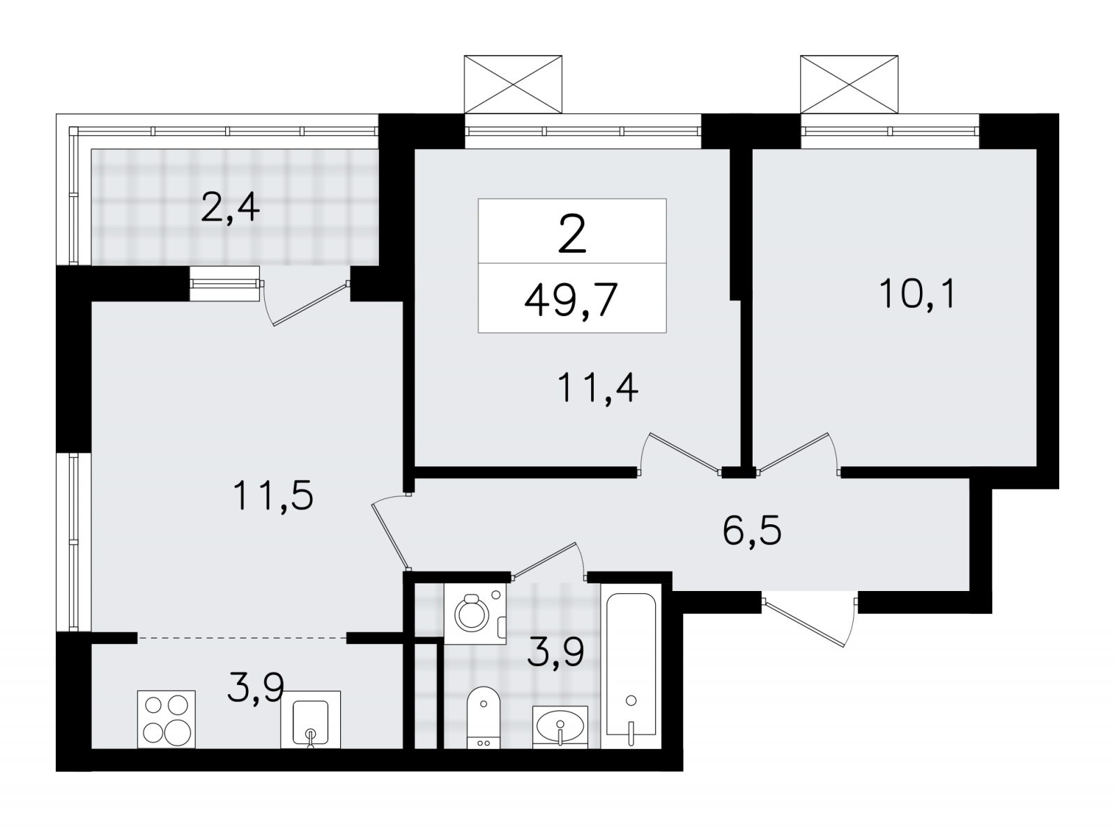 1-комнатная квартира с отделкой в ЖК ЛесART на 10 этаже в 1 секции. Сдача в 2 кв. 2024 г.