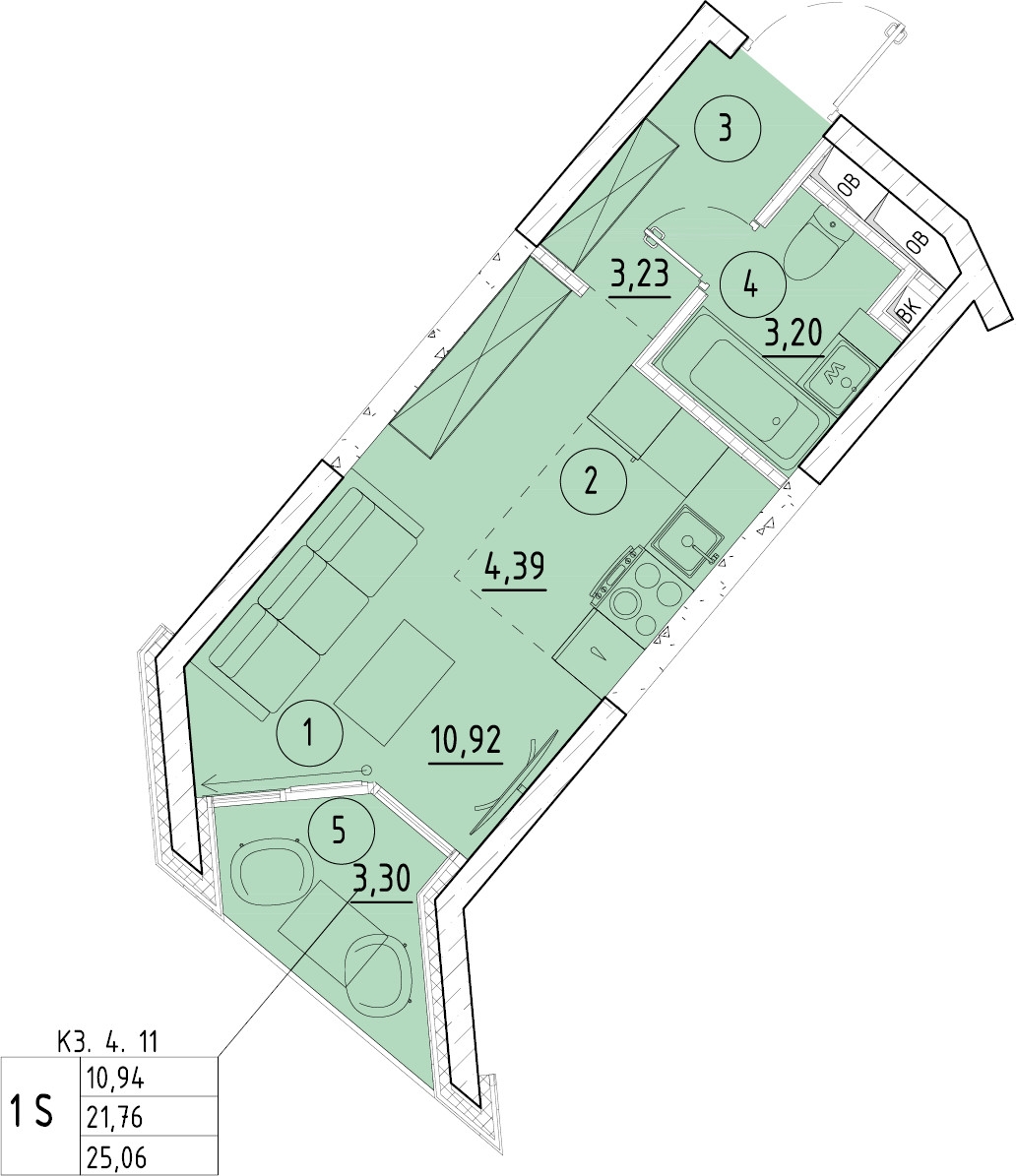 2-комнатная квартира в ЖК Приморский квартал на 7 этаже в 2 секции. Сдача в 2 кв. 2025 г.