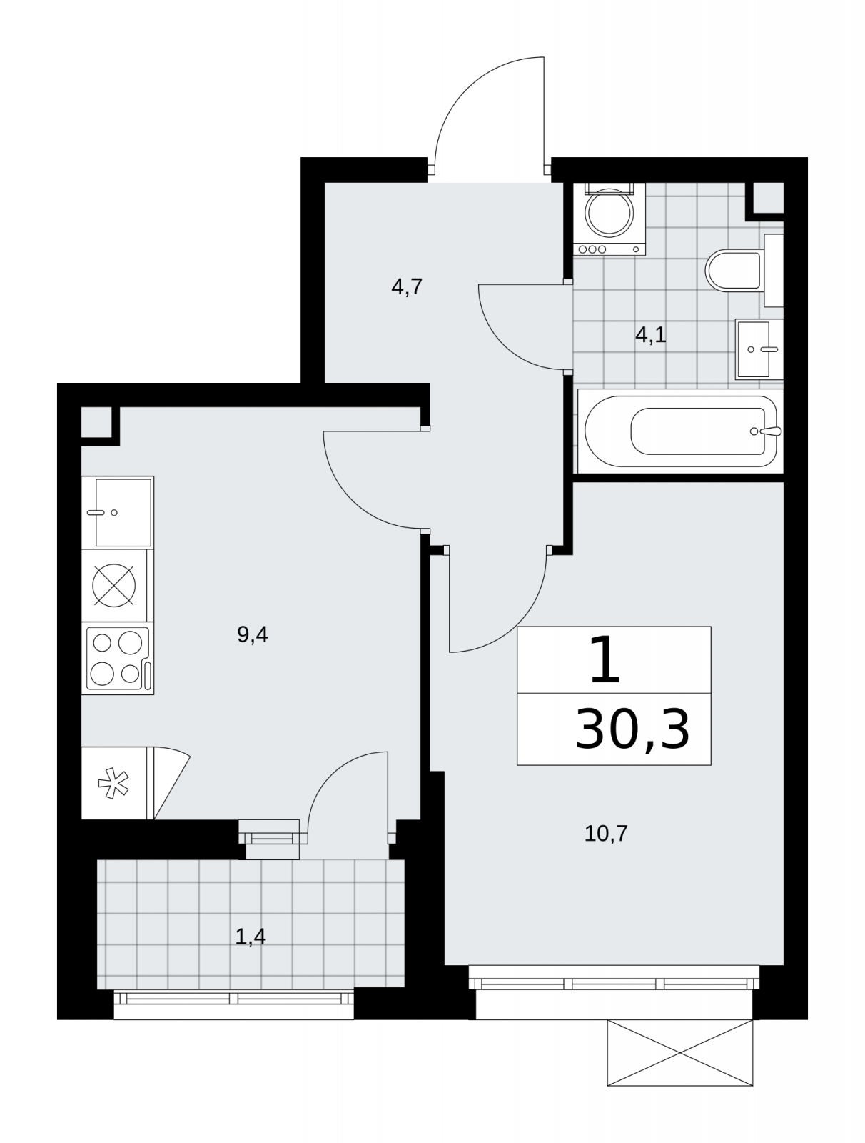 1-комнатная квартира в ЖК Клубный дом на Котельнической на 3 этаже в 4 секции. Дом сдан.