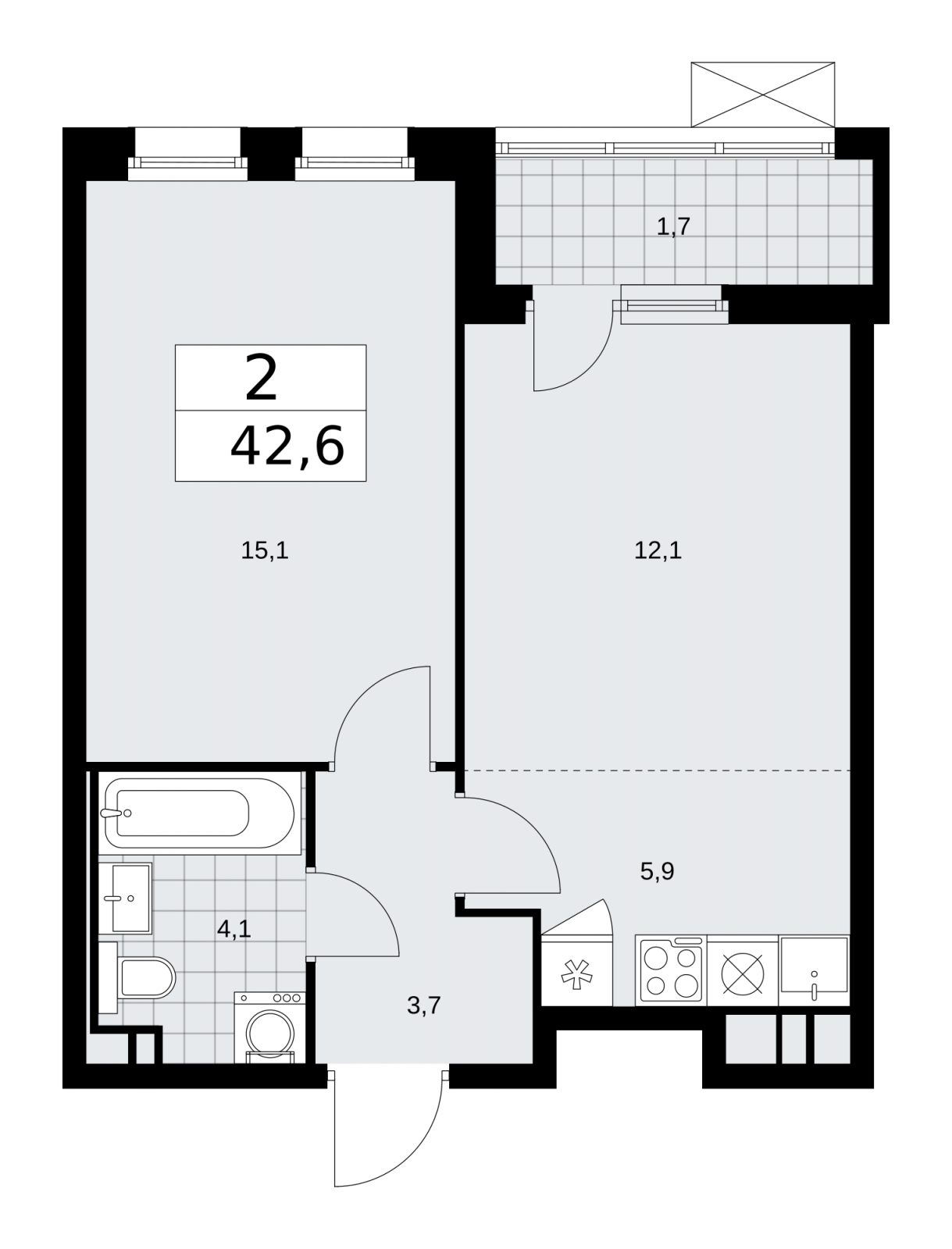 3-комнатная квартира в ЖК Клубный дом на Котельнической на 5 этаже в 4 секции. Дом сдан.