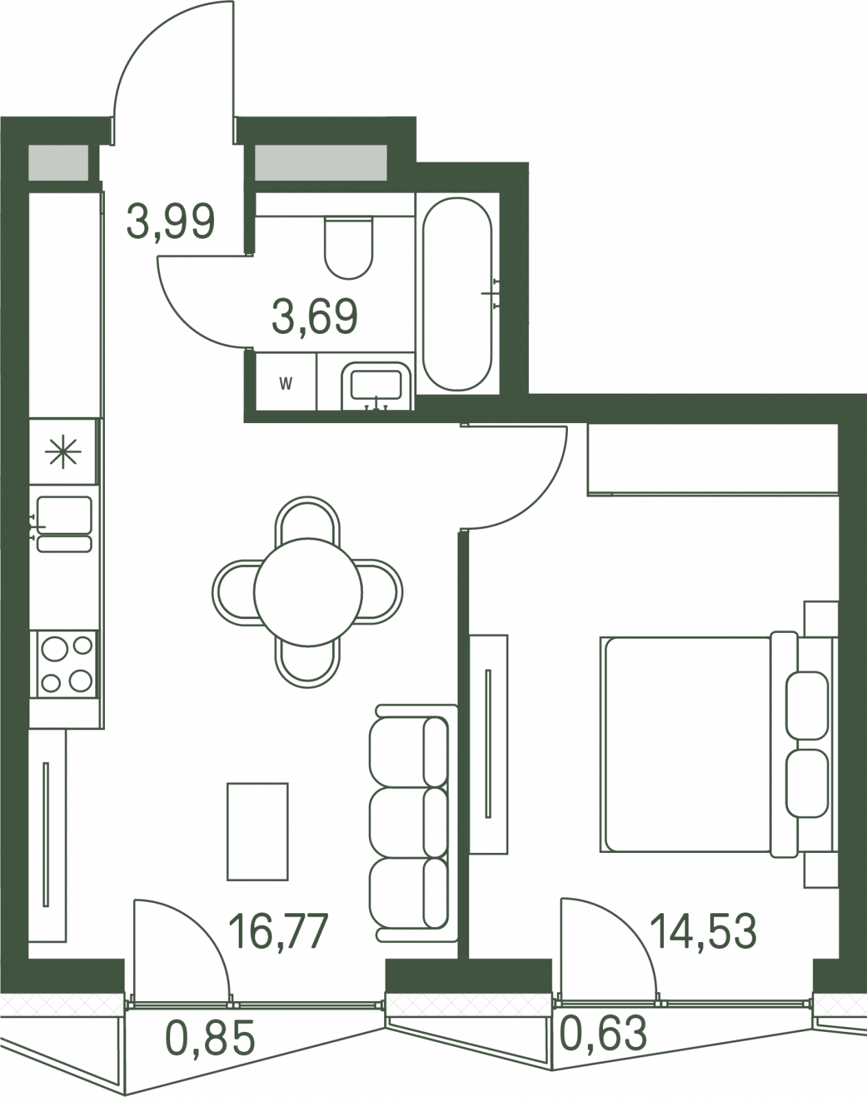 4-комнатная квартира с отделкой в ЖК Родные кварталы на 7 этаже в 1 секции. Сдача в 4 кв. 2026 г.