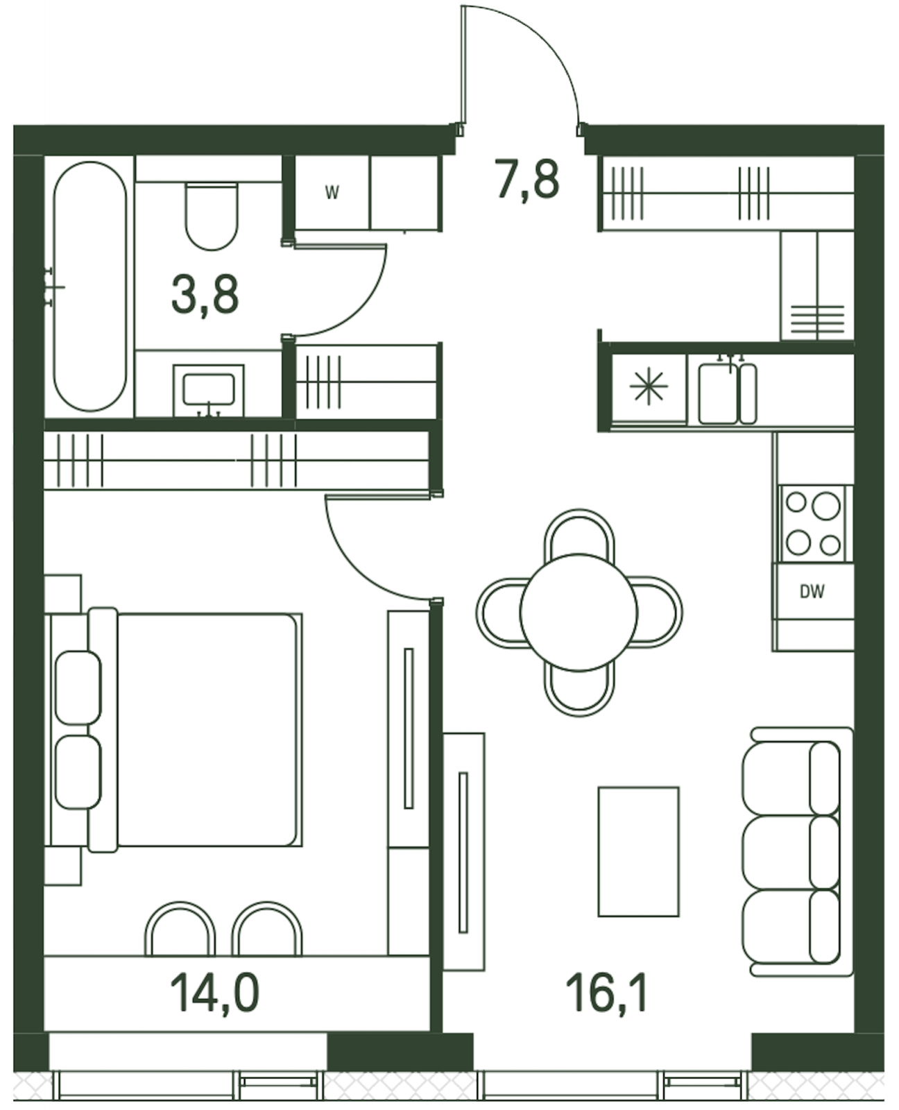 1-комнатная квартира в ЖК Приморский квартал на 3 этаже в 6 секции. Сдача в 2 кв. 2025 г.