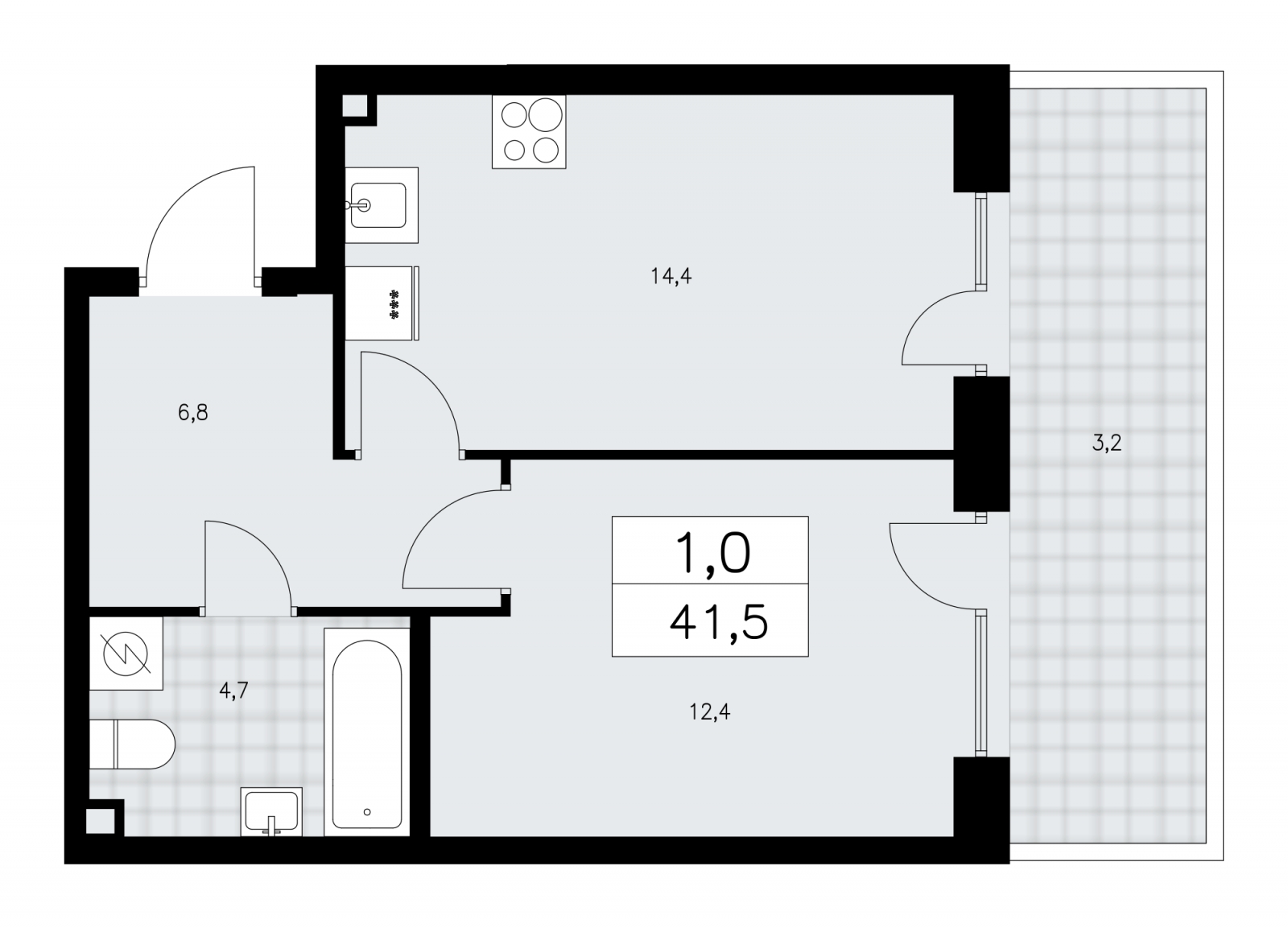 1-комнатная квартира в ЖК А101 Лаголово на 1 этаже в 1 секции. Сдача в 1 кв. 2026 г.