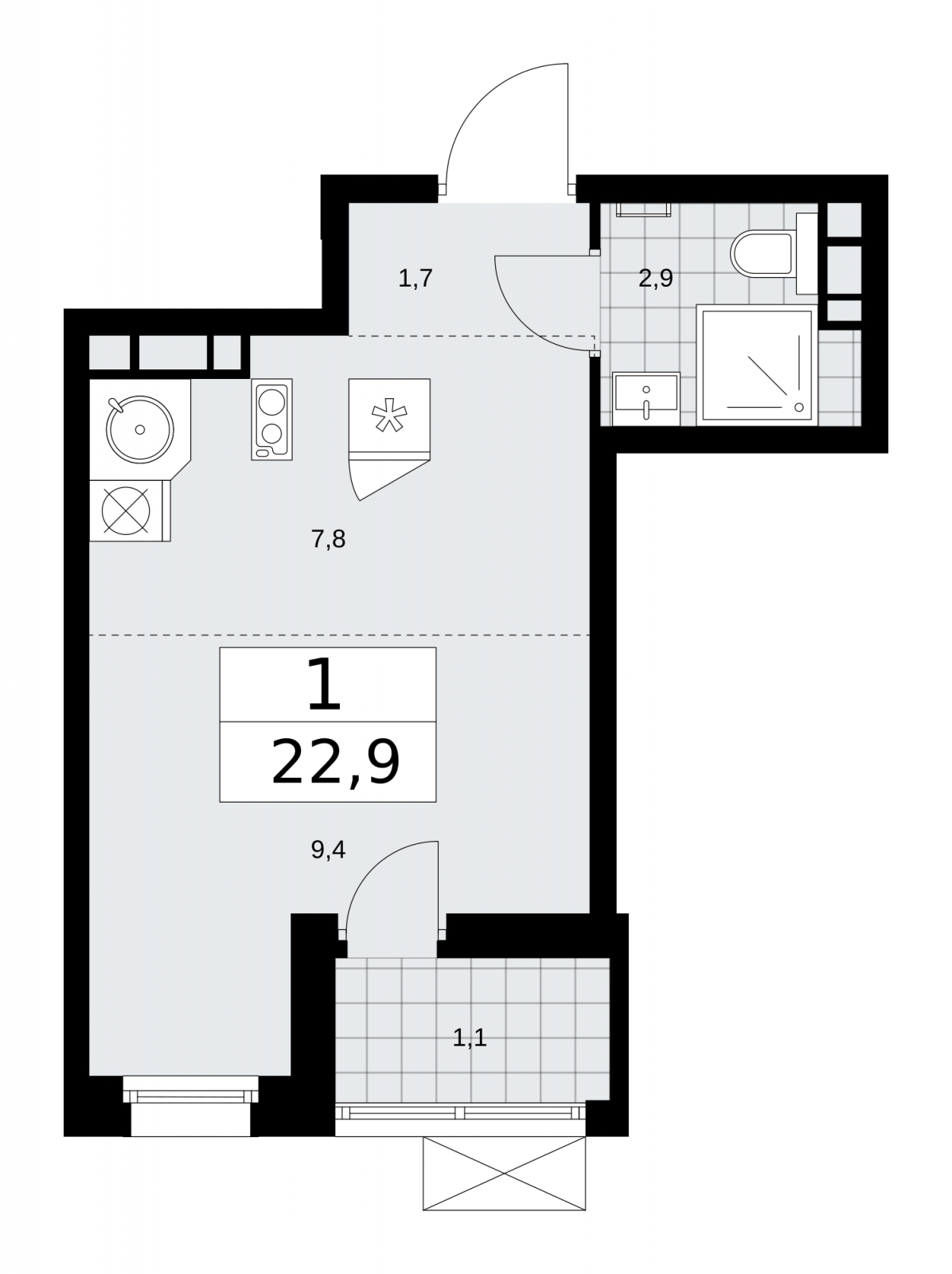 4-комнатная квартира в ЖК Клубный дом на Котельнической на 9 этаже в 3 секции. Дом сдан.